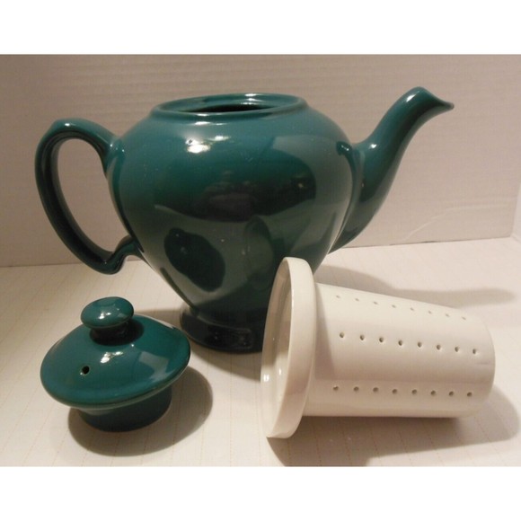 Vintage Teal Colored McCormick tea pot with infuser - Picture 4 of 8
